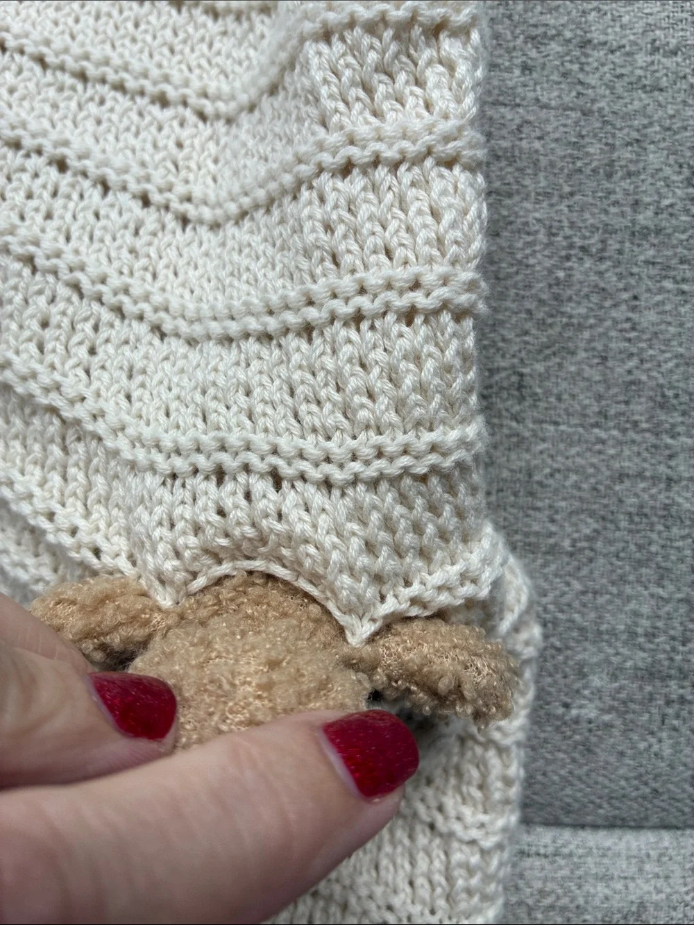 Baby GAP Cream Knit Romper with tag along Teddy